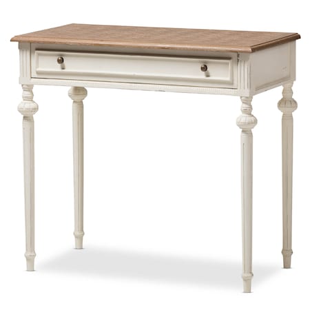 Baxton Studio Marquetterie Oak and Whitewash Writing Desk 134-7191